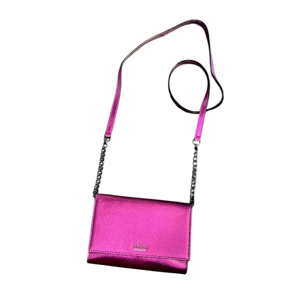 Kate Spade Cameron Street Metallic Cami Vibrant Bajarose Color Crossbody Bag - Picture 3 of 11